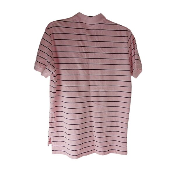 Polo Ralph Lauren Mens Golf Shirt Pink Striped Casual Short Sleeve Pony Large - Picture 2 of 9